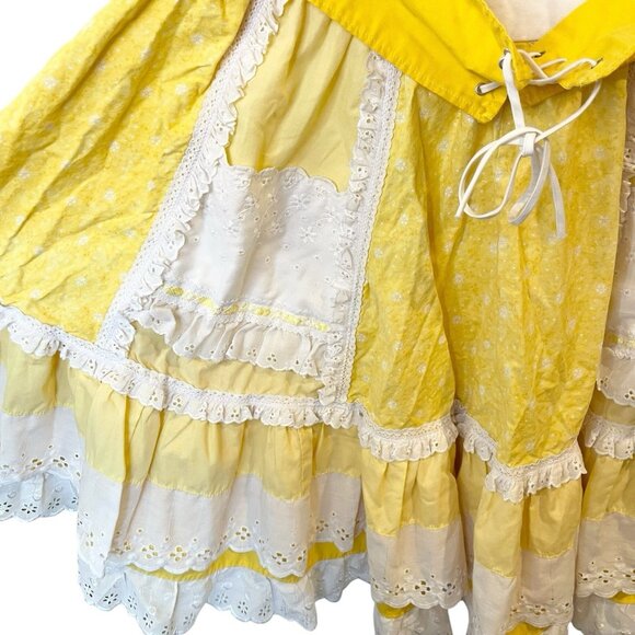 Vtg Dress Circle Square Dance Rockabilly Cottage Prairie Swing Western Milkmaid - Picture 7 of 8